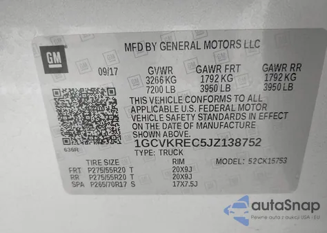 2018 Chevrolet Silverado 1500 1Lt from USA, damaged, VIN 1GCVKREC5JZ138752